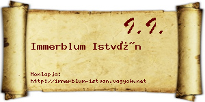 Immerblum István névjegykártya